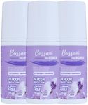 Bussani Deodorant for Women | Roll-on Crystal Salt Stone Deodorant for Girls, Kids, Teenagers | without Alcohol, Parabens, or Aluminum – Stain- & Cruelty-Free, 3 Pc. 60ml, Lavender Patchouli Scent