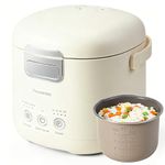 Mini Rice Cooker, Small Rice Cooker 2 Cups Uncooked(4 Cups Cooked), Portable Non-stick Electric Rice Maker, for Dorm Travel Office 1-2 Person, 12 Hours Timer Delay & Keep Warm, Beige