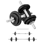 Yes4All Adjustable Dumbbells Cast Iron - 40lbs + Connector