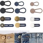 NHCDFA 12 Pcs Button Extender for Trousers, Waist Extenders for Mens Trousers, Jeans Waist Button Extender, Pants Waist Extender Adjustable,Set Jeans Waist Extenders for Women Men