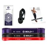 Boldfit Natural Rubber Heavy Resistance Band For Workout Set Exercise&Stretching Pull Up Bands For Home Exercise For Gym Men&Women Resistance Bands Loop Bands Toning Bands For Men,Heavy