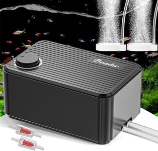 Boadw Bomba Aire Acuario Ultra Silencioso, 8w Bombas de Aire para Acuarios Ajustable para Acuarios 600 L, con Todos Los Accesorios <40db