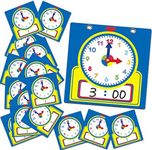 Junkin 25 Pcs Teaching Clock Kit, Clocks Practice Clocks for Kids Learning Time with Erasable Surface for Home School Classroom Supplies (Cute Style)