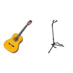 Music Alley MA34-N Classical Guitars, Natural+Amazon Basics Guitar Stand