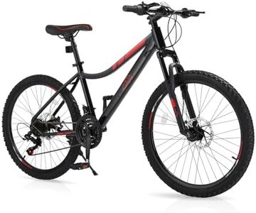 CamPingSurvivals 20/24 Inch Mountain Bike Adult' Bicycles, Women & Men Mountain Bike with Professional 7 or 21 Speed Shifting, Double Shock Effect, Comfort Saddle and Pretty Look (24" Red)