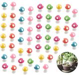 Cute Tiny Mushrooms Mini Resin Mushrooms,100Pcs Fairy Garden Miniatures Mushrooms,Miniature Garden Mushroom Mini Figurine Fairy Garden Resin Mushroom Ornament Slime Charm Mushroom Decor Model