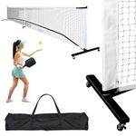 22FT Pickleball Net with Wheels and Anti Rust Steel Frame, Durable PE Knotless Pickle Ball Net with Portable Carry Bag, 22 feet Pickleball Net with Stand for Indoor and Outdoor Use