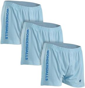 Wonderballs Sport Boxer Underwear for Men - Sky Blue, X-Large, (Pack of 3) - Ultra-Soft & Breathable Pima Cotton & Modal Blend - Athletic Underwear Boxer Shorts for Men
