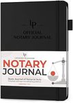 Legend Notary Journal – Hardcover Notary Log Book with Pre-Printed Entries – Notary Public Journal of Notarial Acts – Notary Supplies – 250 Entries, Numbered Pages, 7"x10" (Black)