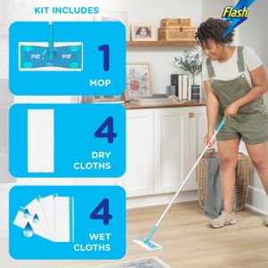 Flash Speedmop Floor Cleaner Kit – Wet Mop with Pads