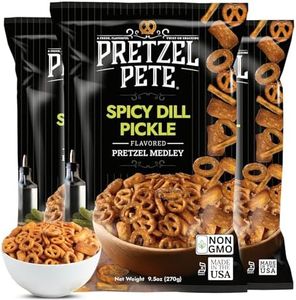Pretzel Pete Spicy Dill Pickle Flavored Pretzel Medley, Non-GMO Ingredients, Small Batch, Bold Flavor, 9.5oz (Pack of 3)