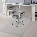 BesWin Office Chair Mat for Carpet, 76.2 x 122cm Transparent Plastic Carpet Protector for Low Pile Carpets, 2.2mm Thick Non-Slip Desk Chair Mat for Carpeted Floors, Easy Glide and Flat Without Curling