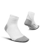 Feetures Plantar Fasciitis Ultra Light Quarter Sock (X-Large, White)