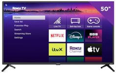 Veltech 50 Inch Smart TV 4K – UHD Roku TV with Freeview, Netflix, Apple TV+, BBC iPlayer, HDR, Dolby Audio, Voice Control, HDMI, USB – Smart TV for Living Room or Home Theatre [Energy Class G]