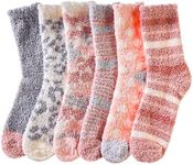 DoSmart Fuzzy Socks For Women Slipper Warm Fluffy Soft Winter Cozy Plush Sleep Cabin Christmas Home Socks, Pink Set, One Size