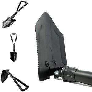 iChewie - Folding Emergency Shovel - Survival Entrenching Tool with Wood Saw Edge and Tactical Carry Case - 22.64" / 57.50cm , Black