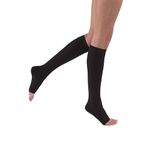 JOBST Relief 30-40 mmHg Compression Stockings, Knee High, Open Toe | Compression Socks for Women/ Men for Tired, Aching or Swollen Legs, Minor Varicosities | Black, Large