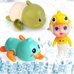 Amitasha 3 Pc Bath Toy Swimming Bathtub Animal Floating Windup Toys for Kids Birthday Gift for Boys and Girls Age 2-10 Years (Assorted)