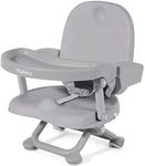 Yoleo Portable High Chair for Babies and Toddlers, Baby Booster Seat for Dining Chair, 6 Months to 3 Years, 15 kg, Height Adjustable, with Removable Tray Grey