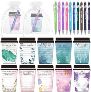 Kosiz 30 Set Employee Appreciation Coffee Cup Pencil Notepad Bulk Motivational Sticky Notes with Ballpoint Pens Inspirational Notepad Teacher Appreciation Gifts Thank You Gifts(Bible)