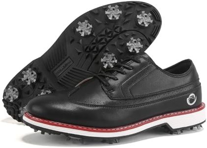 Zakey Golf Shoes Men Spikes Classic Golf Footwears Male Walking Sneakers for Golfers Size 7-14 (Black,10.5)