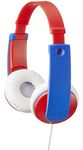 JVC Kids Headphones, Volume limiter, Kid Safe, Length Adjustable, Toddler Headphones, Fun Stickers Included – HA-KD7-R (Red)