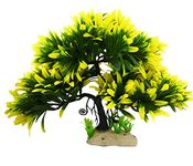 JAINSONS PET PRODUCTS® Artificial Three Coconut Tree Plant Ornament for Aquarium Fish Tank Decoration. Create Natural Environment in Aquarium Fish Tank Soft and Natural Plant. (Height: 24 CM)