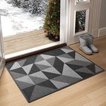 Color&Geometry Door Mat 32"x48" Entrance Mat Absorbent Low-Profile Front Door Mat Non Slip Washable Floor Mats for House Indoor Rugs for Entryway - Black, 80x120cm