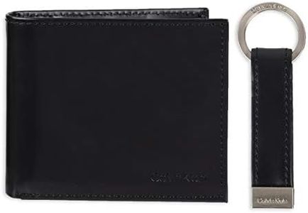 Calvin Klein Men's Wallet Sets-Minimalist Card Cases, Bifold Wallets, Black Coin Pocket - Bifold