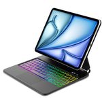Magic Keyboard for iPad Air 13 Inch (M3 2025, M2 2024) and iPad Pro 12.9 Inch (6th/5th/4th/3rd Gen), Slim Magnetic Floating Stand and Multi-Touch Trackpad, UK Layout Keyboard Case with Backlit, Black