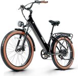 CEAYA Electric Bike Aluminum 26IN Urban E bike 15MPH 20Ah 60KM Distance Fat Tyre Electric Bicycle Men Womens Pedal Assist with 7 Speed Shifter,Front Suspension,Disc Brake,Digital Display