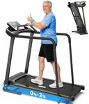 CIIHI Walking Treadmill for Senior - Senior Treadmill with Long Handrails - Foldable Treadmill for Home with 300 lbs Capacity - Recovery Fitness Exercise Machine for Elder with Heart Rate Monitor