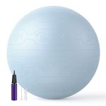 PROIRON Exercise Fitness Swiss Yoga Ball with Postures - Anti Burst Extra thick with Hand Pump for Home Gym -Birthing Ball for Yoga, Pilates, Fitness, Pregnancy, Labour, Balance, Stability