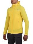 TCA Men's AirLite 2.0 Hooded Waterproof Reflective Running Rain Jacket with Zip Pockets - Vibrant Yellow, S