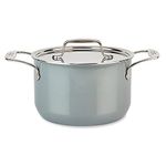 All-Clad FUSIONTEC Natural Ceramic with Steel Core Stockpot with Lid, 7 Quart, Platinum