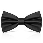 Black Pre-Tied Bow Tie for Men, Tux