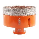 Dry Diamond Core Drill Bits,BGTEC 3" 75mm Diamond Hole Saw for Porcelain Tile,Ceramic Granite Marble Stone Masonry Brick