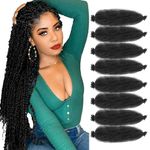 8 Packs Marley Twist Hair 24 Inch Pre-Separated Springy Afro Twist Hair Extension Afro Kinky Hair for Braiding Marley Hair Kinky Braiding Hair for Black Women (#1B, 24 Inch (Pack of 8))