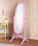 Roundhill Furniture 3488PI Queen Anna Style Floor Cheval Mirror, Pink