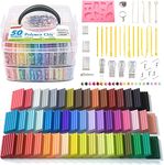 Shuttle Art Polymer Clay, 50 Colours Soft Oven Bake Modeling Clay Kit, 19 Sculpting Clay Tools and 10 Kinds of Accessories, Non-Stick, Non-Toxic, Ideal DIY Gift for Kids