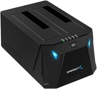 SABRENT Docking Station SSD/Hard Disk esterno/HDD 2.5/3.5 pollici, USB C, 2 slot per SSD/HDD, con alimentatore, per SSD SATA fino a 22TB, con funzione Duplicatore/Clonatore di Hard Disk (EC-CH2B)