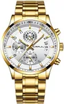 CRRJU Mens Watches Fashion Business 3-Sub Dial Full Steel Outdoor Sport Waterproof Wrist Watch for Men