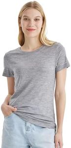 Merino Protect 100% Merino Wool T Shirts Women Crew Neck Tops Short Sleeve Odor Resistance Base Layer Travel Hiking Tee Shirt