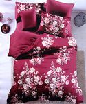 Mosho 220 TC Glace Cotton King 9 Feet Comforter Set Double Bed (Red Floral)