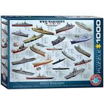 EuroGraphics 6000-0133 WW II Warships Puzzle, Various, 48 x 68 cm