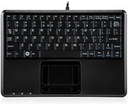 Perixx PERIBOARD-510H Plus, Wired Super Mini USB Touchpad Keyboard, X Type Scissor Keys with 2 Built-in Hubs, Black, US English Layout (11005)