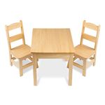 Melissa & Doug Solid Wood Kids Table and Chairs (2), Premium Quality Wooden Toddler Table and Chair Set for Kids Playroom Furniture & Montessori Classroom Furniture for Boys & Girls Ages 3+