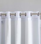 HLC.ME White Thermal Insulated 100% Blackout Curtain Liner 84 inch Grommet Panels - Complete Darkness & Privacy, Energy Efficient, Noise Reducing - 16 Rings Included (2 Panels, 50 W x 80 L inch)