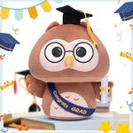 Mewaii Squishy Cloud-Like Softness, Trending Kawaii Graduation Owl Mushroom Plush Pillow, A Must-Have Collectible for Young Adults, Perfect for Kids, Toddlers Girls (8")