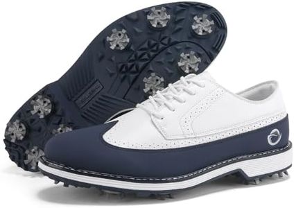 Zakey Golf Shoes Men Spikes Classic Golf Footwears Male Walking Sneakers for Golfers Size 7-14 (Blue,10.5)